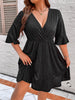 Plus Size 4XL Glitter Midi Tunic Dress for Women 2023 Autumn V Neck Clothing Elegant Casual Oversized Evening Party Wear Dresses