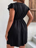 Plus Size 4XL Mini Dress Women Summer 2023 Solid Black Sleeveless Large Size V Neck Curvy Chic Elegant Casual Ladies Dresses