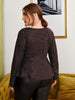 Plus Size 4XL Sequin Peplum Blouses Women's Long Sleeve Oversized Tops 2023 Autumn V Neck Elegant Solid T Shirts Large Clothing
