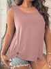Plus Size 4XL Tops Women's Summer 2023 Sleeveless Solid Blouses Elegant O Neck Loose T Shirts Casual Cotton Oversized Clothing