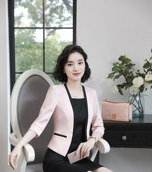 Plus Size 4XL Women Blazer and Jackets 2022 Summer Half Sleeve  Office Female Jackets  Jaqueta Feminina Elegant Blaser Mujer