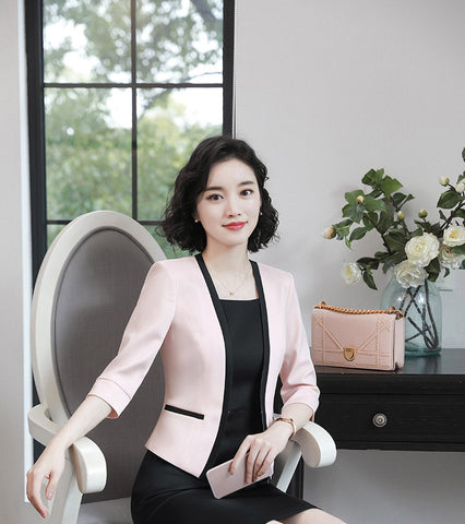 Plus Size 4XL Women Blazer and Jackets 2022 Summer Half Sleeve  Office Female Jackets  Jaqueta Feminina Elegant Blaser Mujer