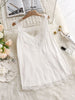 Plus Size 4XL Women's Lace Pajamas Sleeveless Hollow Out V Neck White Grey Cotton Sleepwear Summer Sexy Elegant Camisole Cute