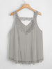 Plus Size 4XL Women's Lace Pajamas Sleeveless Hollow Out V Neck White Grey Cotton Sleepwear Summer Sexy Elegant Camisole Cute