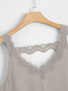 Plus Size 4XL Women's Lace Pajamas Sleeveless Hollow Out V Neck White Grey Cotton Sleepwear Summer Sexy Elegant Camisole Cute