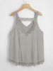 Plus Size 4XL Women's Lace Pajamas Sleeveless Hollow Out V Neck White Grey Cotton Sleepwear Summer Sexy Elegant Camisole Cute