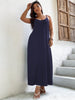 Plus Size 4xl Maxi Dress Women 2023 Autumn Winter Curvy Blue Large Size Chic Elegant Solid Loose Dresses Clothing