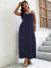 Plus Size 4xl Maxi Dress Women 2023 Autumn Winter Curvy Blue Large Size Chic Elegant Solid Loose Dresses Clothing