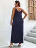 Plus Size 4xl Maxi Dress Women 2023 Autumn Winter Curvy Blue Large Size Chic Elegant Solid Loose Dresses Clothing