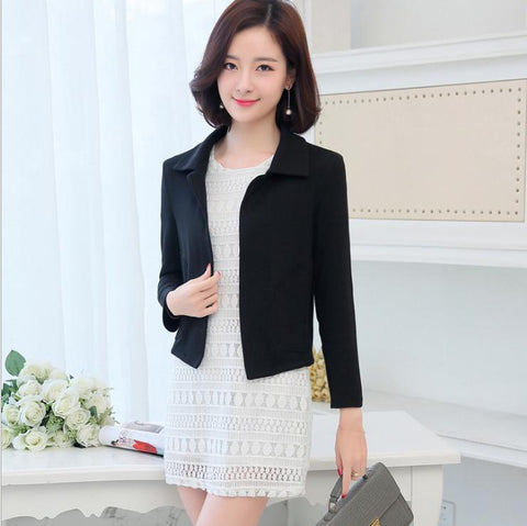 Plus Size 5XL 2022 Casual Slim Spring Women Short Blazers Slim Female Office Lady Notched Collar Sweet Outerwear Blazers CQ868