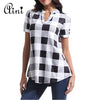 Plus Size 5XL 2022 Fashion Summer Women Blouse and shirts Short Sleeves Loose Casual Ladies Plaid Tops Shirts Feminine Blusas