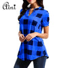 Plus Size 5XL 2022 Fashion Summer Women Blouse and shirts Short Sleeves Loose Casual Ladies Plaid Tops Shirts Feminine Blusas