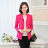 Plus Size 5XL Slim Women Spring Autumn Short Notched Blazers2022 Female Single Button Office Lady Long Sleeve Slim BlazersCQ1152