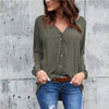 Plus Size 5XL Women Blouse Shirt 2022 Summer Autumn Long Sleeve Blouse Sexy V Neck Button Fold Shirts Loose Tops Blusa Chiffon