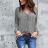 Plus Size 5XL Women Blouse Shirt 2022 Summer Autumn Long Sleeve Blouse Sexy V Neck Button Fold Shirts Loose Tops Blusa Chiffon