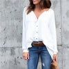 Plus Size 5XL Women Blouse Shirt 2022 Summer Autumn Long Sleeve Blouse Sexy V Neck Button Fold Shirts Loose Tops Blusa Chiffon