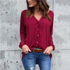 Plus Size 5XL Women Blouse Shirt 2022 Summer Autumn Long Sleeve Blouse Sexy V Neck Button Fold Shirts Loose Tops Blusa Chiffon