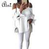 Plus Size 5XL Women Blouse and Tops Sexy Off Shoulder Top Bandage Long Sleeve Ladies Shirts Casual Loose Blouse female Blusas