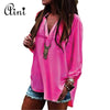Plus Size 5XL Women Tops and Blouse 2022 Elegant Long Casual Loose Sleeve Solid V-neck Chiffon Blouse Female Shirts Blouses Tops