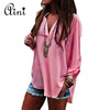 Plus Size 5XL Women Tops and Blouse 2022 Elegant Long Casual Loose Sleeve Solid V-neck Chiffon Blouse Female Shirts Blouses Tops
