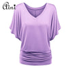 Plus Size 5XL Women Tops and Blouse 2022 Summer Autumn Short Bat Sleeve Solid V-neck Loose Blouse Female Casual Shirts Blouses