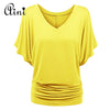 Plus Size 5XL Women Tops and Blouse 2022 Summer Autumn Short Bat Sleeve Solid V-neck Loose Blouse Female Casual Shirts Blouses