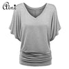 Plus Size 5XL Women Tops and Blouse 2022 Summer Autumn Short Bat Sleeve Solid V-neck Loose Blouse Female Casual Shirts Blouses