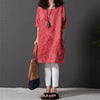 Plus Size 5XL Women's Embroidery Midi Dress Half Sleeve O-neck Loose Solid Dresses For Women 2022 Summer Female Casual Clothes
