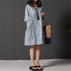 Plus Size 5XL Women's Embroidery Midi Dress Half Sleeve O-neck Loose Solid Dresses For Women 2022 Summer Female Casual Clothes