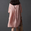 Plus Size 5XL Women's Embroidery Midi Dress Half Sleeve O-neck Loose Solid Dresses For Women 2022 Summer Female Casual Clothes