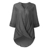 Plus Size 5XL Womens Tops and Blouses 2022 Elegant Button Long Sleeve V Neck Shirts Tunic Ladies Top Womens Clothing