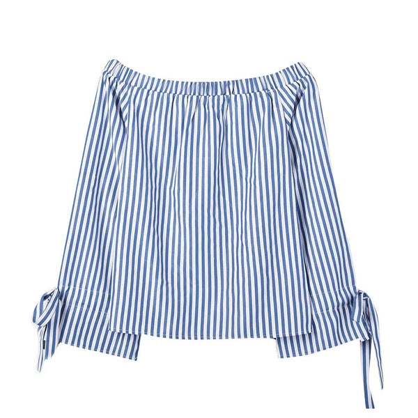 Plus Size 5XL Womens Tops and Long Sleeve Blouses 2022 Striped Off Shoulder Shirts Ladies Top Korean Fashion Womens Clothing