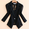 Plus Size 5xl!Blazers 2022 summer Elegant Women Lace Crochet Hollow three-quarter Sleeve Blazer Slim  formal small Suit