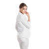 Plus Size Basic Office Lady Solid White Loose Blazer Women Casual Turn Down Collar Long Sleeve Tops Outwear 6XL 7XL