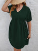 Plus Size Black Dress for Women Short Sleeve 2023 Autumn Clothing V Neck A Line Elegant Cotton Casual Loose Midi Tunic Dresses