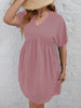 Plus Size Black Dress for Women Short Sleeve 2023 Autumn Clothing V Neck A Line Elegant Cotton Casual Loose Midi Tunic Dresses