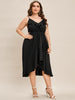 Plus Size Black Summer Midi Dress for Women 2023 V Neck Loose Elegant  A Line Party Cocktail Dresses Large Size Clothing