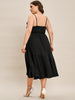 Plus Size Black Summer Midi Dress for Women 2023 V Neck Loose Elegant  A Line Party Cocktail Dresses Large Size Clothing