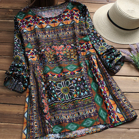 Plus Size Boho Woman Linen Blouses 2022 Vintage Summer Blusa Print Shirt Long Sleeve Casual Blusas Autumn Tops Vestidos