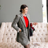Plus Size Casual Elegant Print Plaid Two Piece Set for Women Office Work Formal Blazer and Mini Wrap Skirt Ladies 2 Piece Set