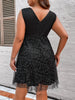 Plus Size Dress for Women 2023 Autumn Elegant Mesh Midi Cocktail Evening Party Wear Dresses Ladies Large Big Curvy Clothing 4XL