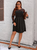 Plus Size Dress for Women 4XL Lace Long Sleeves Midi Evening Party Dresses Elegant Birthday Formal 2023 Autumn Clothing