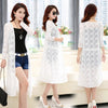 Plus Size Elegant Blouse Ladies Summer Long Lace Kimono Cardigan Women 2022 Long Sleeve Shirts Beach Shirt Female Crochet