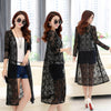 Plus Size Elegant Blouse Ladies Summer Long Lace Kimono Cardigan Women 2022 Long Sleeve Shirts Beach Shirt Female Crochet
