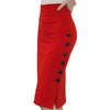 Plus Size  Women Skirt Midi Skirt Slim OL Sexy Open Slit Button Slim Pencil Skirt Elegant Ladies Skirts S-4XL