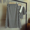 Plus Size Female Office Suits With Skirt Plaid Skirt And Blouse Korean Style 2 Piece Set Luxurious Ensemble Femme Survetement