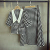 Plus Size Female Office Suits With Skirt Plaid Skirt And Blouse Korean Style 2 Piece Set Luxurious Ensemble Femme Survetement