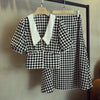 Plus Size Female Office Suits With Skirt Plaid Skirt And Blouse Korean Style 2 Piece Set Luxurious Ensemble Femme Survetement