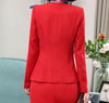 Plus Size Formal Skirt Suits for Women Office Ladies Red Business Casual Suits Blazer Jacket with Skirt Two 2 Piece Set Outfit