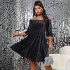 Plus Size Glitter Elegant 4XL Midi Dress for Women 2023 Summer Sexy Curvis Cocktail Evening Party Dresses Large Size Clothing